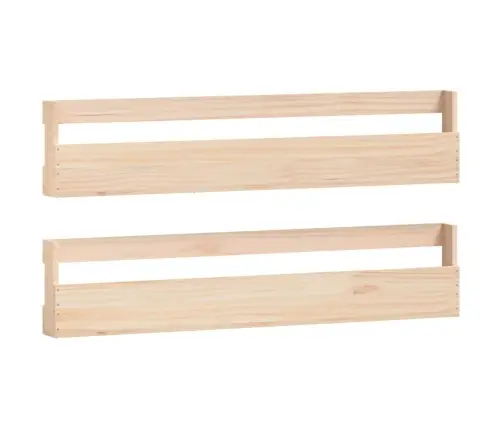 Seinale Kinnitatavad Jalatsiriiulid 2 Tk, 110 X 9 X 23 cm Mänd