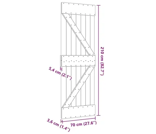 Uks, Narvik, 70 X 210 cm Männipuit