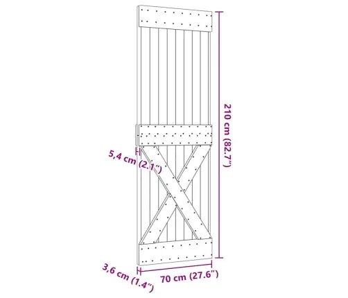 Uks, Narvik, 70 X 210 cm Männipuit