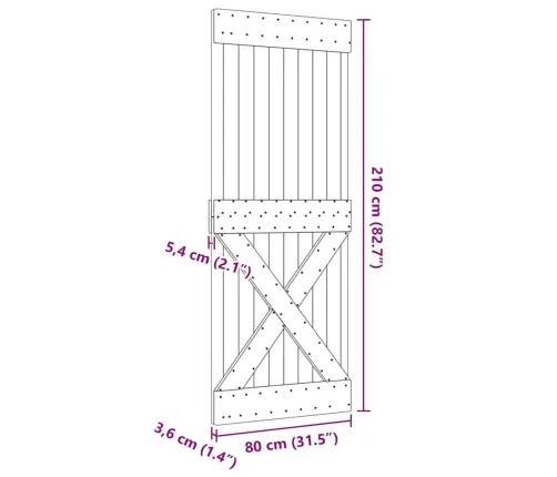 Uks, Narvik, 80X210 cm Männipuit
