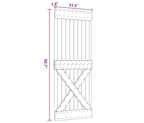 Uks, Narvik, 80X210 cm Männipuit