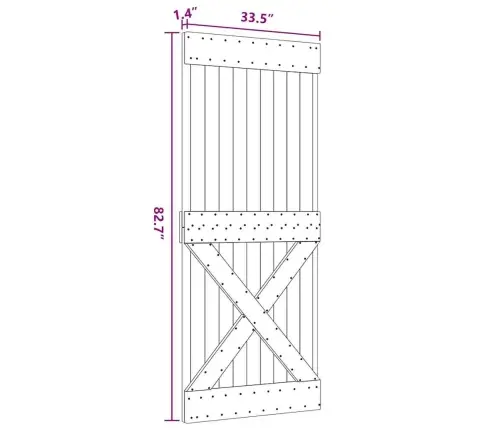Durvis Narvik, 85X210 Cm, Priedes Masīvkoks Vidaxl