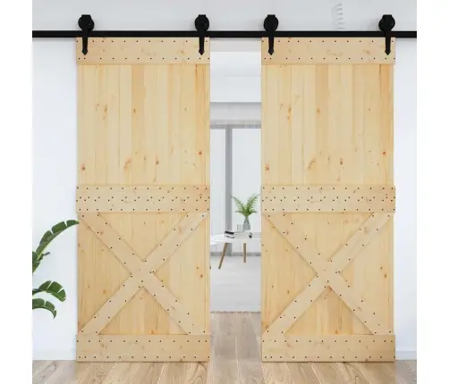 Durvis Narvik, 95X210 Cm, Priedes Masīvkoks Vidaxl