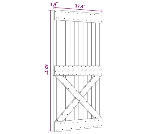 Durvis Narvik, 95X210 Cm, Priedes Masīvkoks Vidaxl