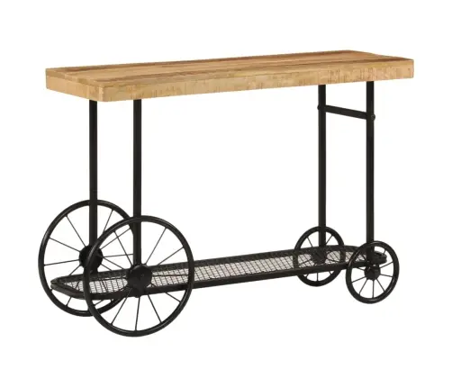 Konsoles Galdiņš, 112X36X76 Cm, Mango Masīvkoks, Dzelzs Vidaxl