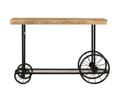 Konsoles Galdiņš, 112X36X76 Cm, Mango Masīvkoks, Dzelzs Vidaxl