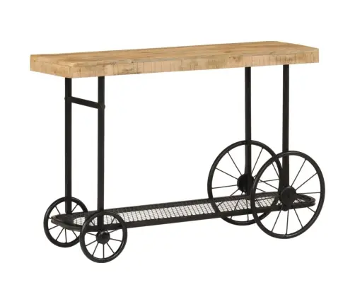 Konsoles Galdiņš, 112X36X76 Cm, Mango Masīvkoks, Dzelzs Vidaxl