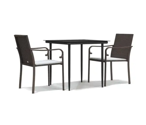 3-Daļīgs Dārza Mēbeļu Komplekts, Matrači, Pe Rotangpalma Vidaxl