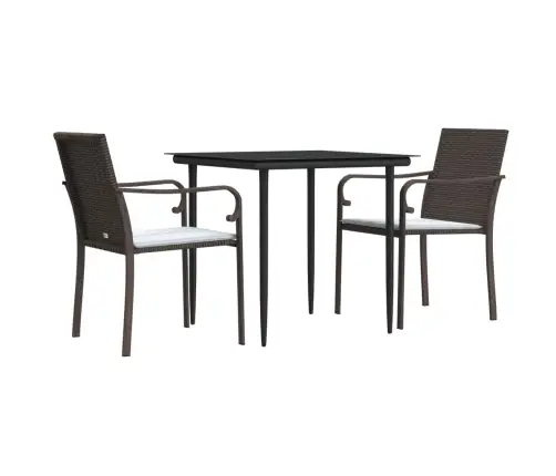 3-Daļīgs Dārza Mēbeļu Komplekts, Matrači, Pe Rotangpalma Vidaxl