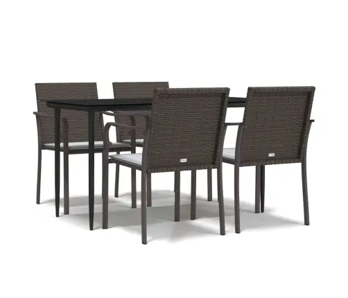 5-Daļīgs Dārza Mēbeļu Komplekts Ar Matračiem, Pe Rotangpalma Vidaxl