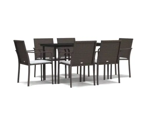 7-Osaline Aia Söögimööbli Komplekt Istmepatjadega, Rotang/Teras