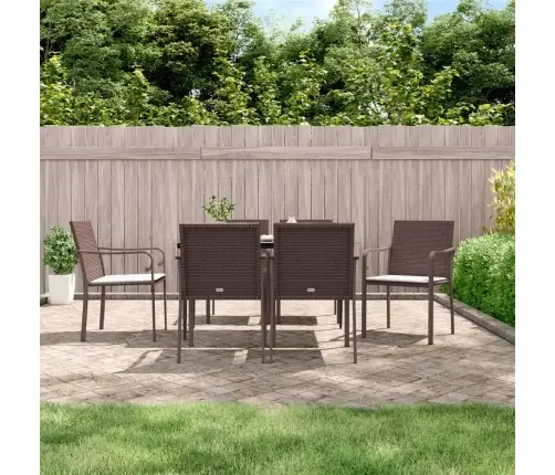 7-Osaline Aia Söögimööbli Komplekt Istmepatjadega, Rotang/Teras