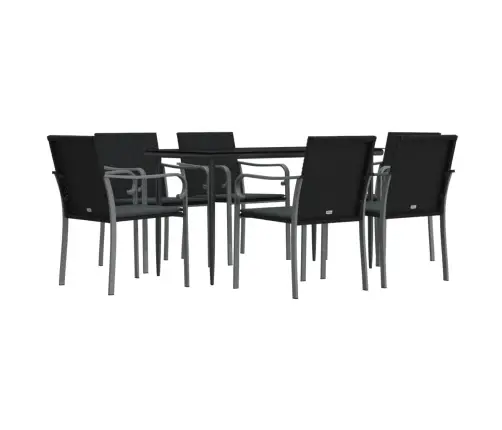 7-Daļīgs Dārza Mēbeļu Komplekts, Matrači, Rotangpalma, Tērauds Vidaxl