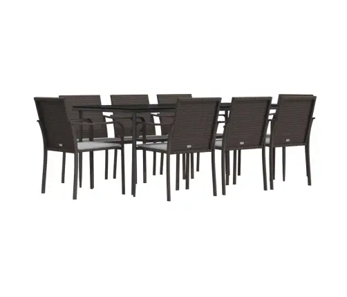 9-Daļīgs Dārza Mēbeļu Komplekts Ar Matračiem, Pe Rotangpalma Vidaxl