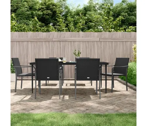 7-Daļīgs Dārza Mēbeļu Komplekts, Matrači, Rotangpalma, Tērauds Vidaxl