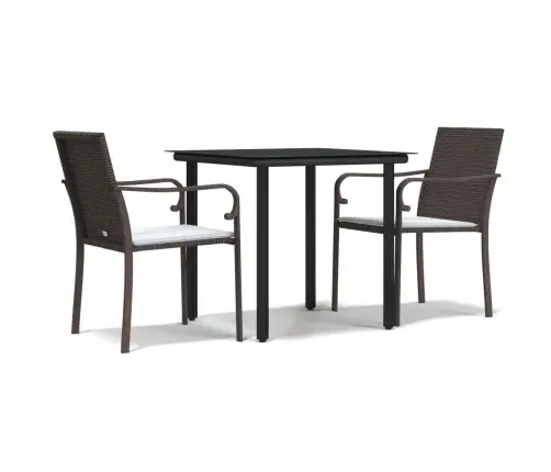 3-Daļīgs Dārza Mēbeļu Komplekts, Matrači, Pe Rotangpalma Vidaxl