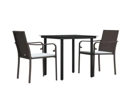 3-Daļīgs Dārza Mēbeļu Komplekts, Matrači, Pe Rotangpalma Vidaxl