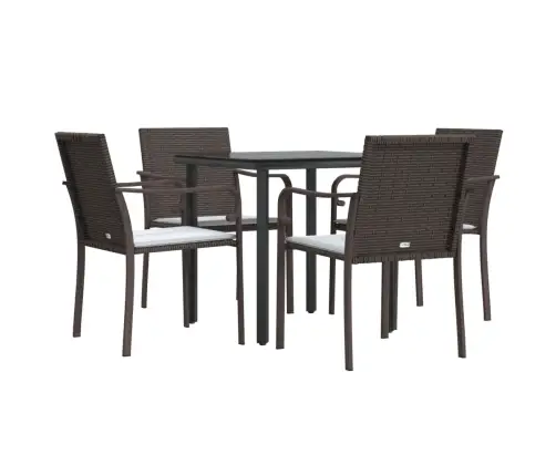 5-Daļīgs Dārza Mēbeļu Komplekts Ar Matračiem, Pe Rotangpalma Vidaxl