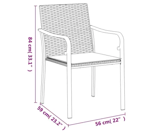 3-Osaline Aia Söögimööbli Komplekt Istmepatjadega, Rotang/Teras
