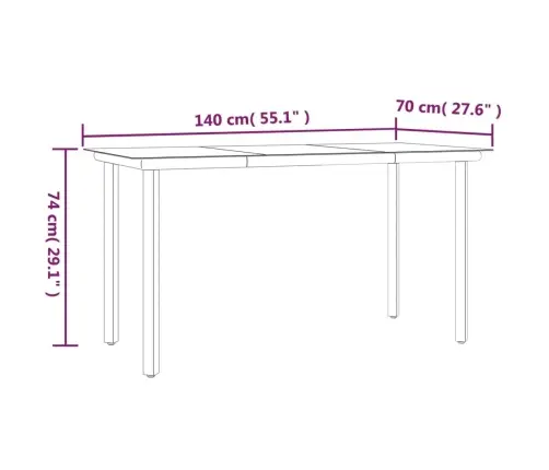 5-Osaline Aia Söögimööbli Komplekt Istmepatjadega, Rotang/Teras