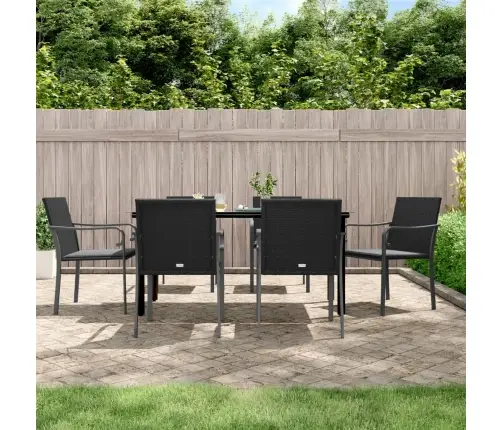 7-Osaline Aia Söögimööbli Komplekt Istmepatjadega, Rotang/Teras