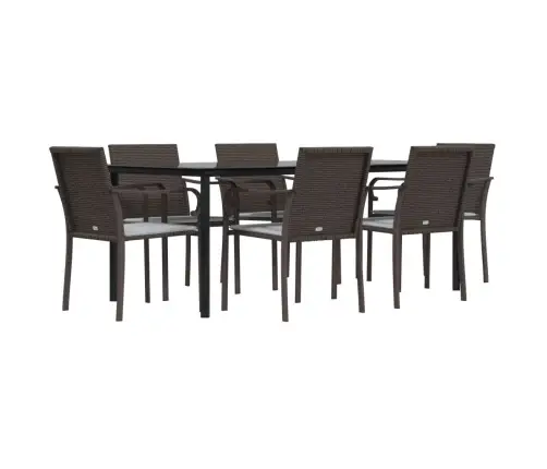 7-Osaline Aia Söögimööbli Komplekt Istmepatjadega, Rotang/Teras