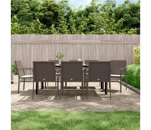 9-Daļīgs Dārza Mēbeļu Komplekts Ar Matračiem, Pe Rotangpalma Vidaxl