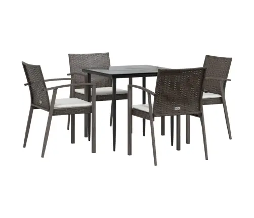 5-Osaline Aia Söögimööbli Komplekt Istmepatjadega, Rotang/Teras