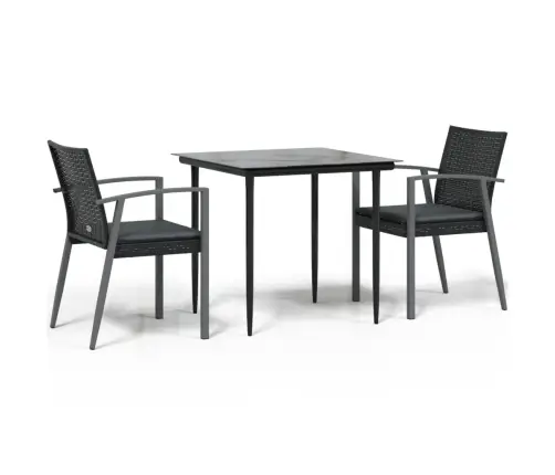 3-Daļīgs Dārza Mēbeļu Komplekts Ar Matračiem, Pe Rotangpalma Vidaxl