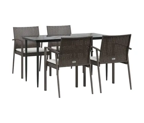 5-Daļīgs Dārza Mēbeļu Komplekts Ar Matračiem, Pe Rotangpalma Vidaxl