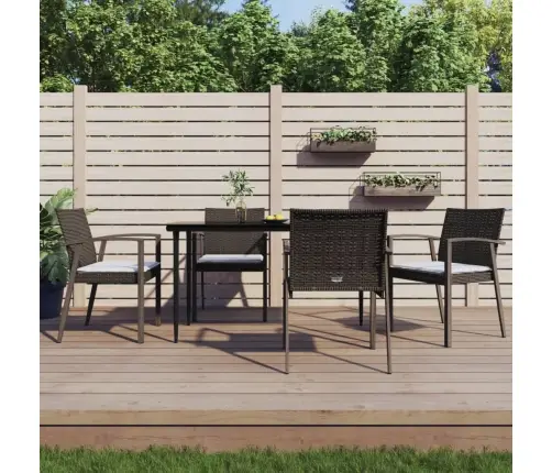 5-Daļīgs Dārza Mēbeļu Komplekts Ar Matračiem, Pe Rotangpalma Vidaxl