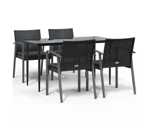 5-Daļīgs Dārza Mēbeļu Komplekts Ar Matračiem, Pe Rotangpalma Vidaxl