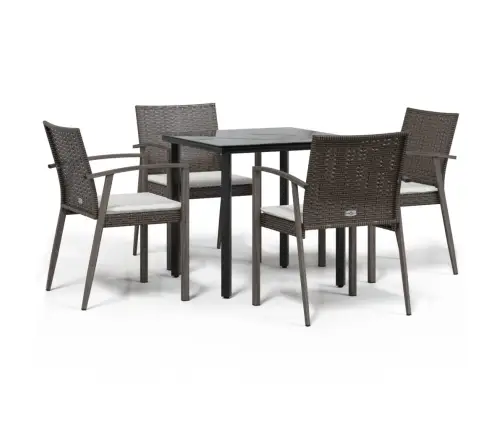 5-Daļīgs Dārza Mēbeļu Komplekts Ar Matračiem, Pe Rotangpalma Vidaxl