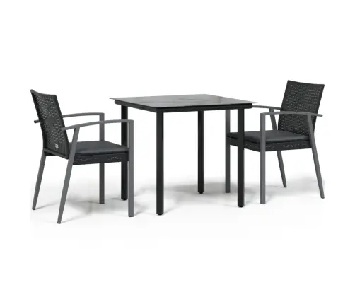 3-Osaline Aia Söögimööbli Komplekt Istmepatjadega, Rotang/Teras