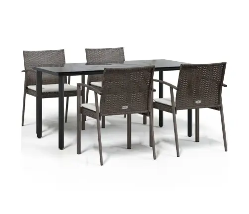 5-Daļīgs Dārza Mēbeļu Komplekts Ar Matračiem, Pe Rotangpalma Vidaxl