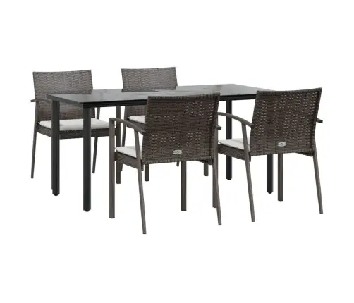 5-Daļīgs Dārza Mēbeļu Komplekts Ar Matračiem, Pe Rotangpalma Vidaxl