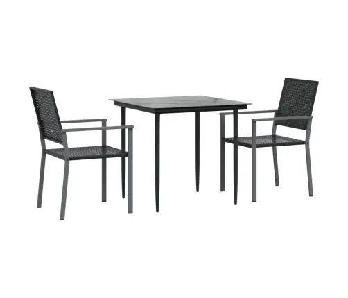 Sodo Valgomojo Baldų Komplektas, 3 Dalių, Poliratanas/Plienas