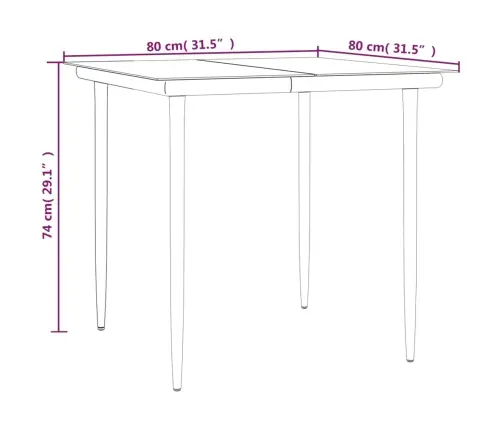 Sodo Valgomojo Baldų Komplektas, 3 Dalių, Poliratanas/Plienas