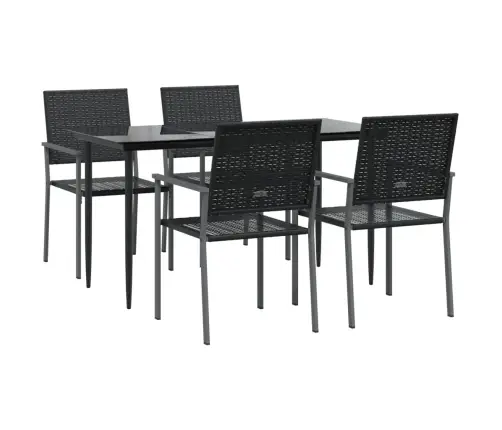 5-Daļīgs Dārza Mēbeļu Komplekts, Pe Rotangpalma Un Tērauds Vidaxl