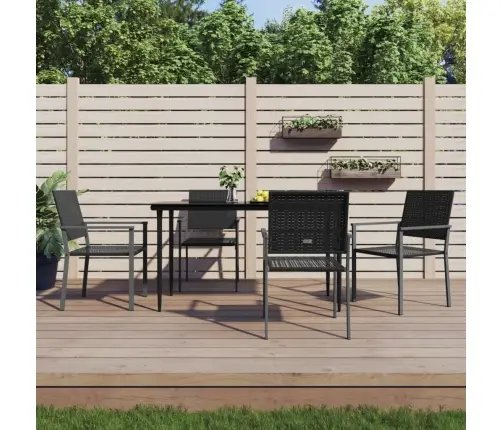 5-Daļīgs Dārza Mēbeļu Komplekts, Pe Rotangpalma Un Tērauds Vidaxl