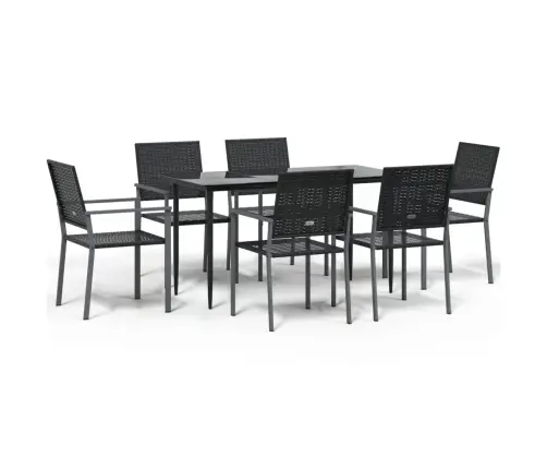 Sodo Valgomojo Baldų Komplektas, 7 Dalių, Poliratanas/Plienas