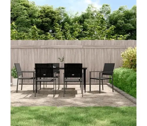 7-Daļīgs Dārza Mēbeļu Komplekts, Pe Rotangpalma Un Tērauds Vidaxl