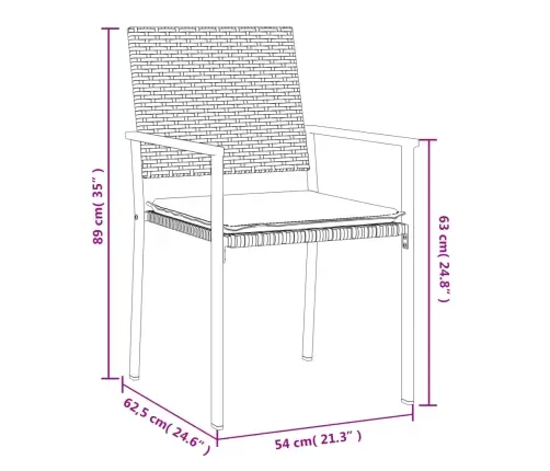 9-Osaline Aia Söögimööbli Komplekt Istmepatjadega, Rotang/Teras