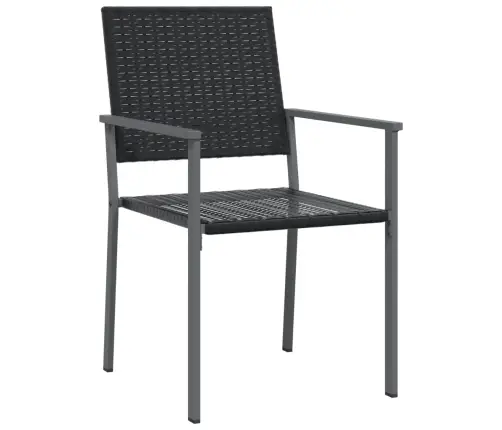 3-Daļīgs Dārza Mēbeļu Komplekts, Pelēka Pe Rotangpalma, Tērauds Vidaxl