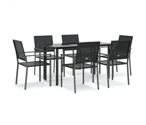 7-Osaline Aia Söögimööbli Komplekt, Polürotang Ja Teras