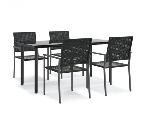 5-Daļīgs Dārza Mēbeļu Komplekts, Pe Rotangpalma Un Tērauds Vidaxl