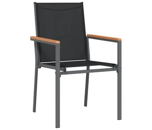 5-Osaline Aia Söögimööbli Komplekt, Must, Tekstileen Ja Teras