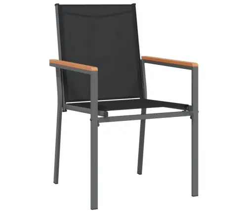 Sodo Valgomojo Komplektas, 7 Dalių, Juodas, Tekstilenas/Plienas