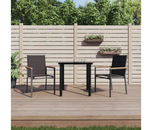 Sodo Valgomojo Komplektas, 3 Dalių, Juodas, Tekstilenas/Plienas