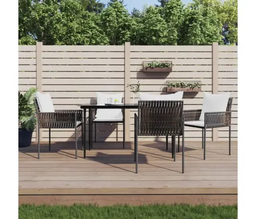 5-Daļīgs Dārza Mēbeļu Komplekts Ar Matračiem, Pe Rotangpalma Vidaxl